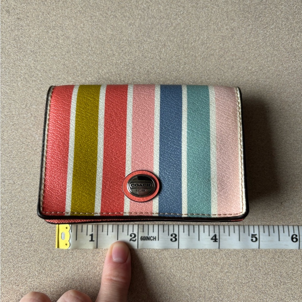 Coach Multicolor Striped Card Holder
